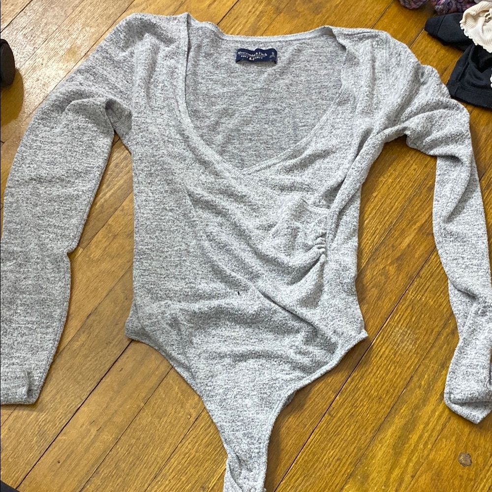 Gray Long Sleeve Bodysuit